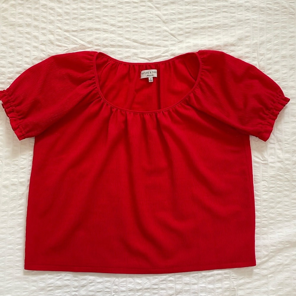 True Red Madewell Gauze Top